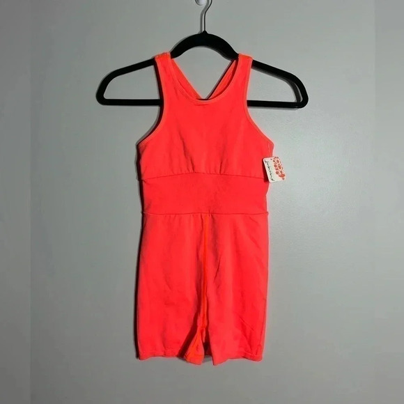 Fp Movement NWT Every Single Time Runsie In Neon Coral - Picture 2 of 5